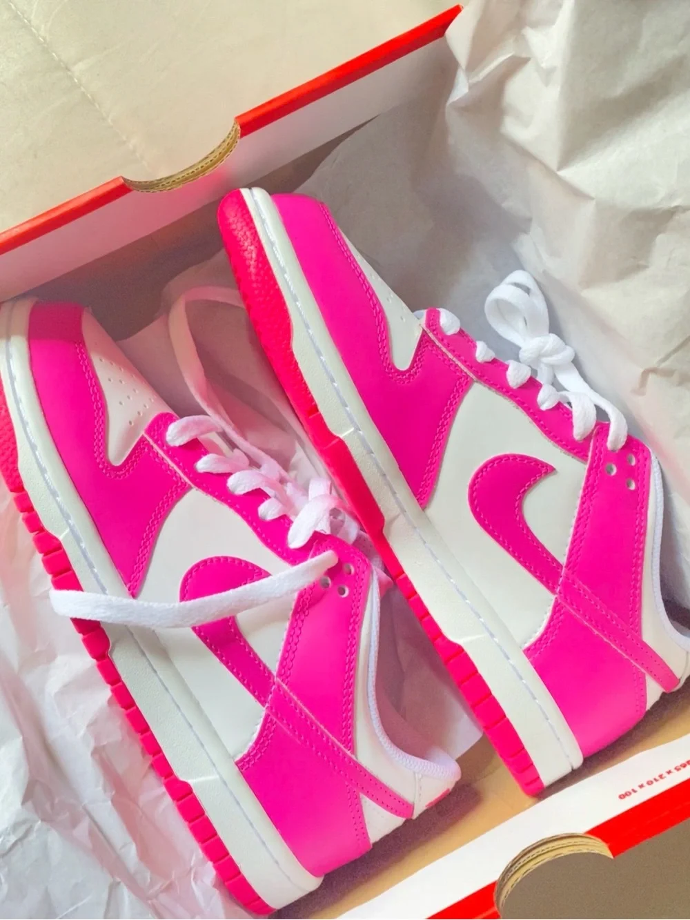 Nike Women’s Pink and White Low-Top Sneakers